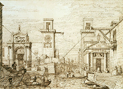 Der Eingang zum Arsenale, c.1740/45 von Canaletto | Gemälde-Reproduktion