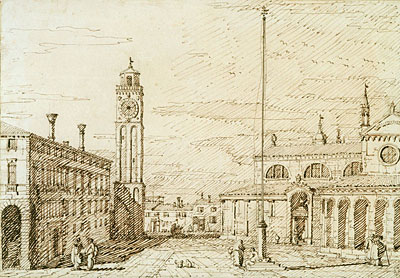 Ein Capriccio mit Santi Maria e Donato, Murano, c.1740/45 von Canaletto | Gemälde-Reproduktion