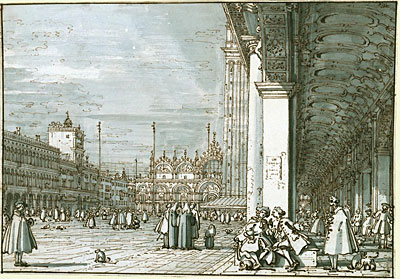 The Piazza Looking North-East from the Procuratie Nuove, c.1745 | Canaletto | Painting Reproduction