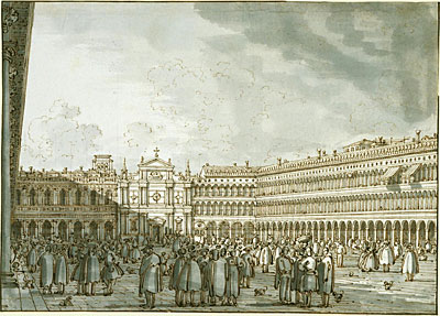 Der Platz westlich von den Procuratie Nuove, c.1745 von Canaletto | Gemälde-Reproduktion