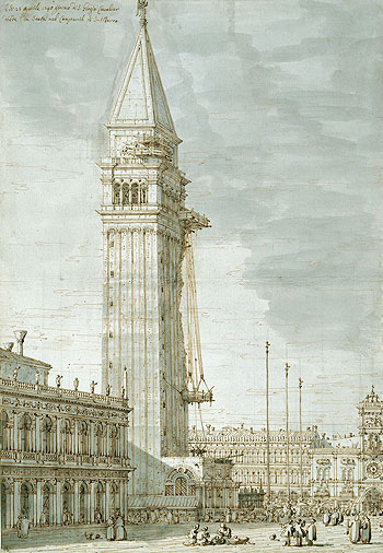The Campanile under Repair, c.1745 | Canaletto | Painting Reproduction