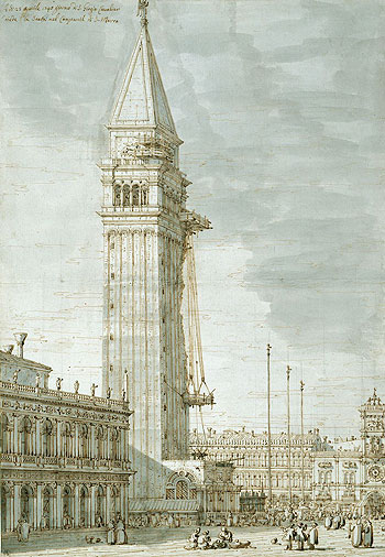 Der Campanile in Reparatur, c.1745 von Canaletto | Gemälde-Reproduktion