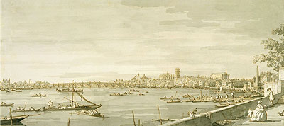 London: A View of Westminster from the Terrace of Somerset House, c.1750 | Canaletto | Gemälde Reproduktion