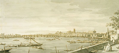 London: Blick auf Westminster von der Terrasse ..., c.1750 von Canaletto | Gemälde-Reproduktion