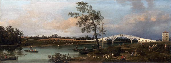 Old Walton Bridge, 1755 | Canaletto | Painting Reproduction