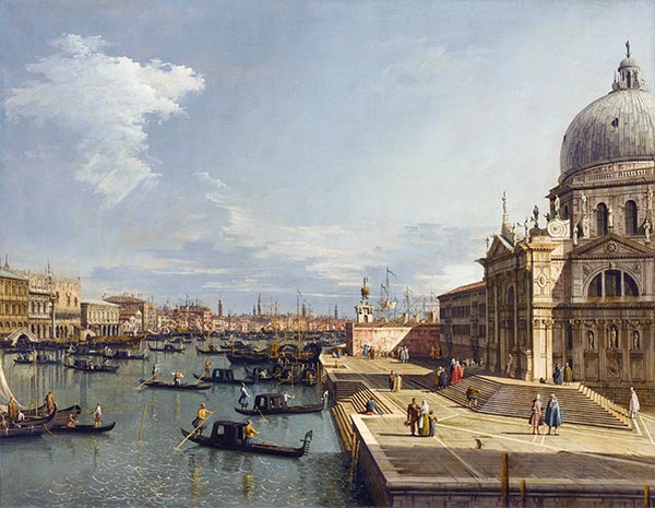 Eingang zum Canal Grande und Santa Maria della Salute | Canaletto | Gemälde Reproduktion