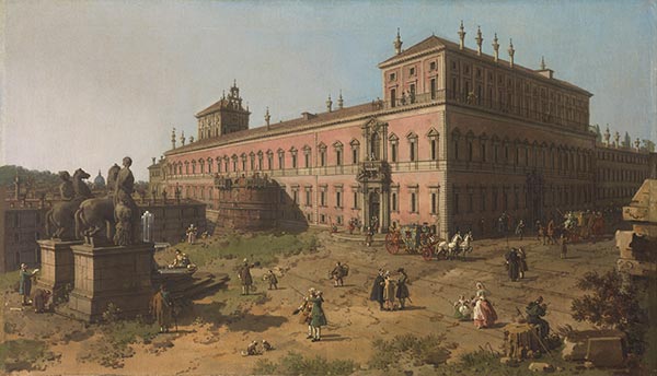 Blick auf den Palazzo del Quirinale, Rom, c.1750/51 | Canaletto | Gemälde Reproduktion