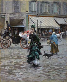 Crossing the Street, 1875 by Giovanni Boldini | Painting Reproduction