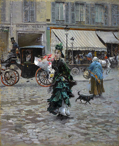 Crossing the Street, 1875 | Giovanni Boldini | Painting Reproduction