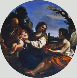 Rest on the Flight into Egypt, 1624 by Guercino | Painting Reproduction