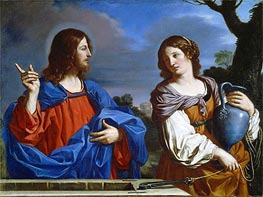 Christ and the Woman of Samaria, 1647 by Guercino | Painting Reproduction