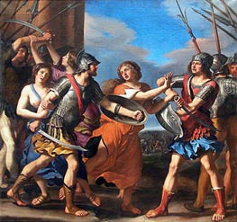 Hersilia Separating Romulus from Ratius, c.1645 by Guercino | Painting Reproduction