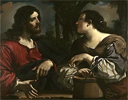 Christus und die Frau von Samaria, c.1619/20 von Guercino | Gemälde-Reproduktion