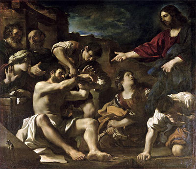 The Resurrection of Lazarus, c.1619 | Guercino | Gemälde Reproduktion