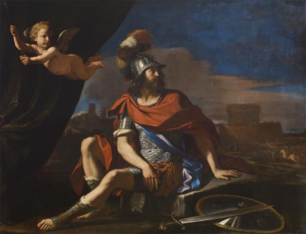 Mars with Cupid, 1649 | Guercino | Painting Reproduction