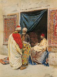 The Carpet Merchant, undated by Giulio Rosati | Painting Reproduction