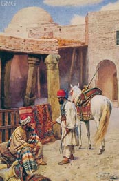 Der Teppichverkäufer, undated von Giulio Rosati | Gemälde-Reproduktion