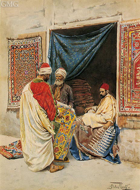 The Carpet Merchant, n.d. by Giulio Rosati | Painting Reproduction
