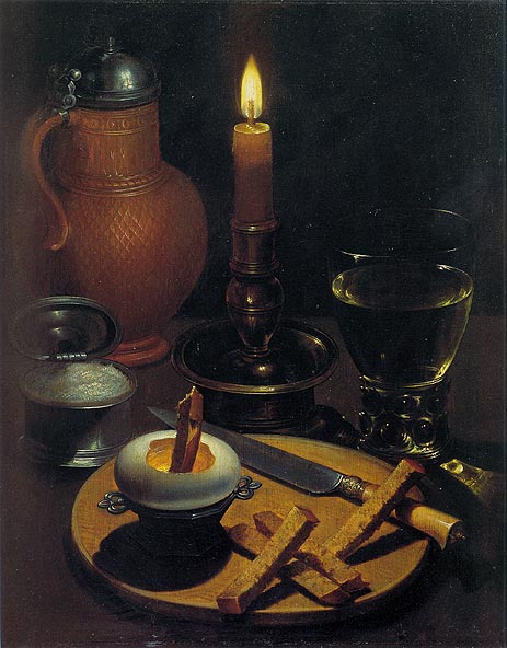 Still Life with Candle, 1630 | von Wedig | Gemälde Reproduktion