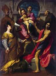 Madonna and the Child with St Francis of Assisi, St John the Baptist, St Gregory the Great and St Margaret of Cortona, 1592 by Gregorio Pagani | Painting Reproduction