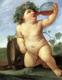 Drinking Bacchus, c.1622 by Guido Reni | Painting Reproduction