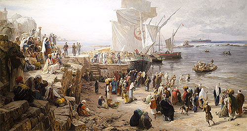 Jaffa, Recruiting of Turkish Soldiers in Palestine, 1888 | Bauernfeind | Painting Reproduction