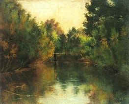 Secluded Pond, 1881 by Klimt | Painting Reproduction
