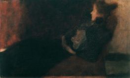 Lady at the Fireplace, c.1897/98 von Klimt | Gemälde-Reproduktion
