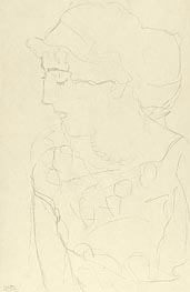 Female Bust in Profile, c.1916 by Klimt | Painting Reproduction