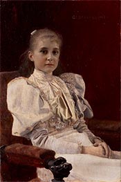Sitzendes junges Mädchen | Klimt | Gemälde Reproduktion
