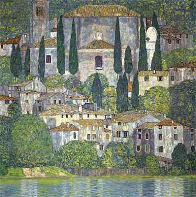 Church in Cassone (Landscape with Cypresses) | Klimt | Painting