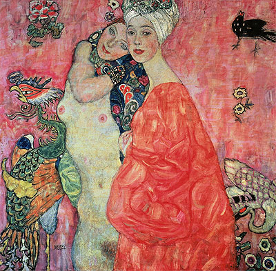 Girl Friends, c.1916/17 by Klimt | Painting Reproduction