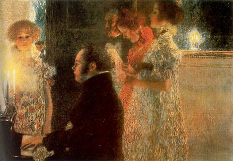 Schubert am Klavier | Klimt | Gemälde Reproduktion