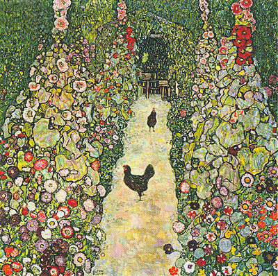 Garden Path with Chickens, 1916 | Klimt | Gemälde Reproduktion
