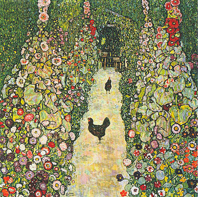 Gartenweg mit Hühnern | Klimt | Gemälde Reproduktion