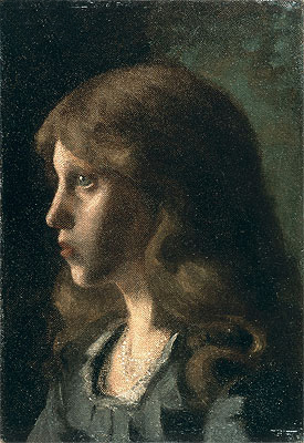 Profile of a Girl, c.1880 by Klimt | Painting Reproduction