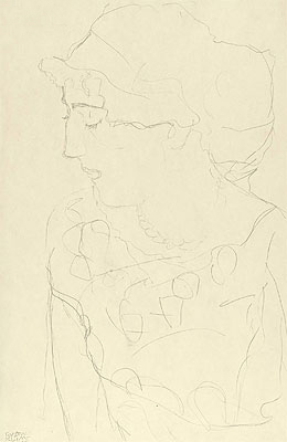 Female Bust in Profile, c.1916 | Klimt | Gemälde Reproduktion