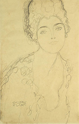 Bust of a Lady, c.1917 by Klimt | Painting Reproduction