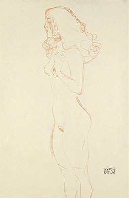Standing Female Nude, c.1907 | Klimt | Gemälde Reproduktion