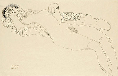 Liegender weiblicher Akt, c.1914/15 von Klimt | Gemälde-Reproduktion