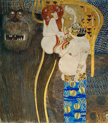 Beethovenfries: Die feindlichen Gewalten (Detail), 1902 | Klimt | Gemälde Reproduktion