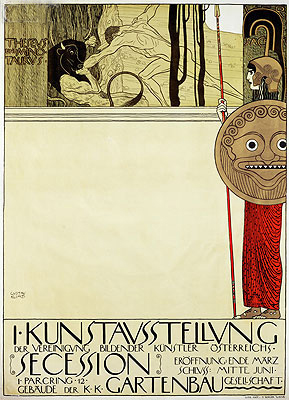 Poster for the first art exhibition of the Secession Art Movement, 1898 | Klimt | Painting Reproduction