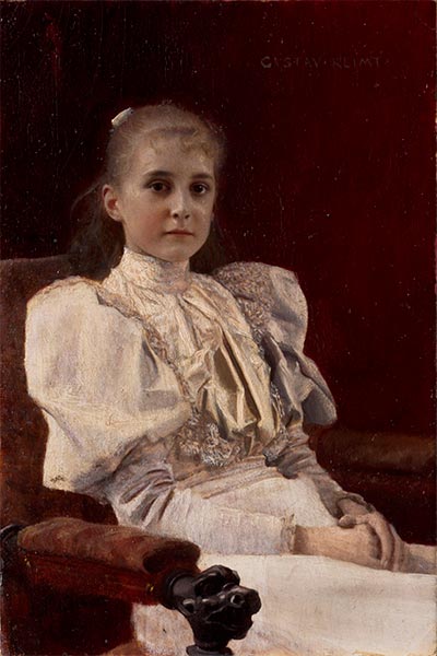 Sitzendes junges Mädchen, 1894 | Klimt | Gemälde Reproduktion