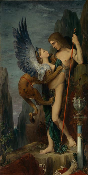 Oedipus and the Sphinx, 1864 | Gustave Moreau | Painting Reproduction