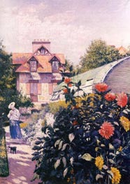 Dahlias, the Garden at Petit-Gennevilliers, 1893 by Caillebotte | Painting Reproduction