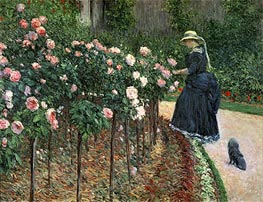 Roses in the Garden at Petit Gennevilliers, 1886 by Caillebotte | Painting Reproduction