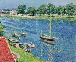 Die Seine bei Argenteuil, Boote vor Anker | Caillebotte | Gemälde Reproduktion