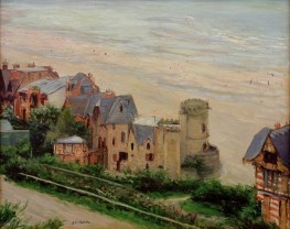 Trouville, der Strand und die Villen | Caillebotte | Gemälde Reproduktion