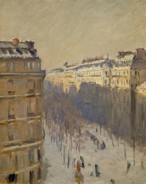 Boulevard Haussmann in the Snow | Caillebotte | Painting Reproduction