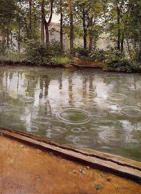 The Yerres, Rain (Riverbank in the Rain), 1875 | Caillebotte | Painting Reproduction